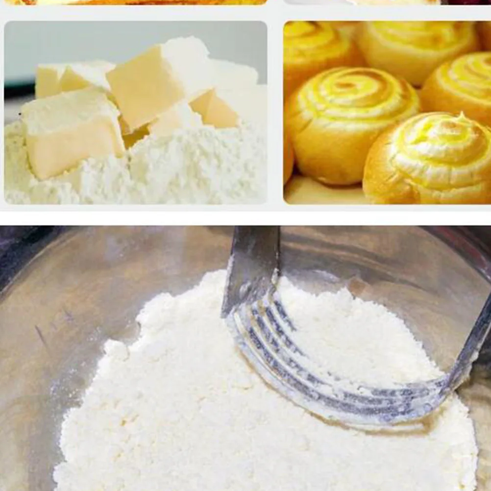 Mezclador de harina de acero inoxidable, cortador de mantequilla para hornear masa, pastelería, herramienta de cocina, agitador de crema, mezcla de huevos, raspador de Margarina