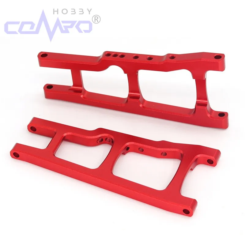 Brazos de suspensión inferiores delanteros y traseros de aleación, 4 Uds., para coche modelo RC 1/10 Traxxas Slash 4x4 Rustler Stampede XO-1, piezas de mejora