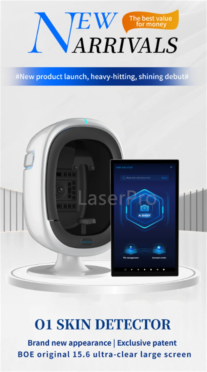 Nieuw model AISIA-O1 Gezichtshuidanalysator Digitale kleurengezichtsanalysator Huidtest Gezichtsscanner AI Magic 3D Mirror Factory Outlet