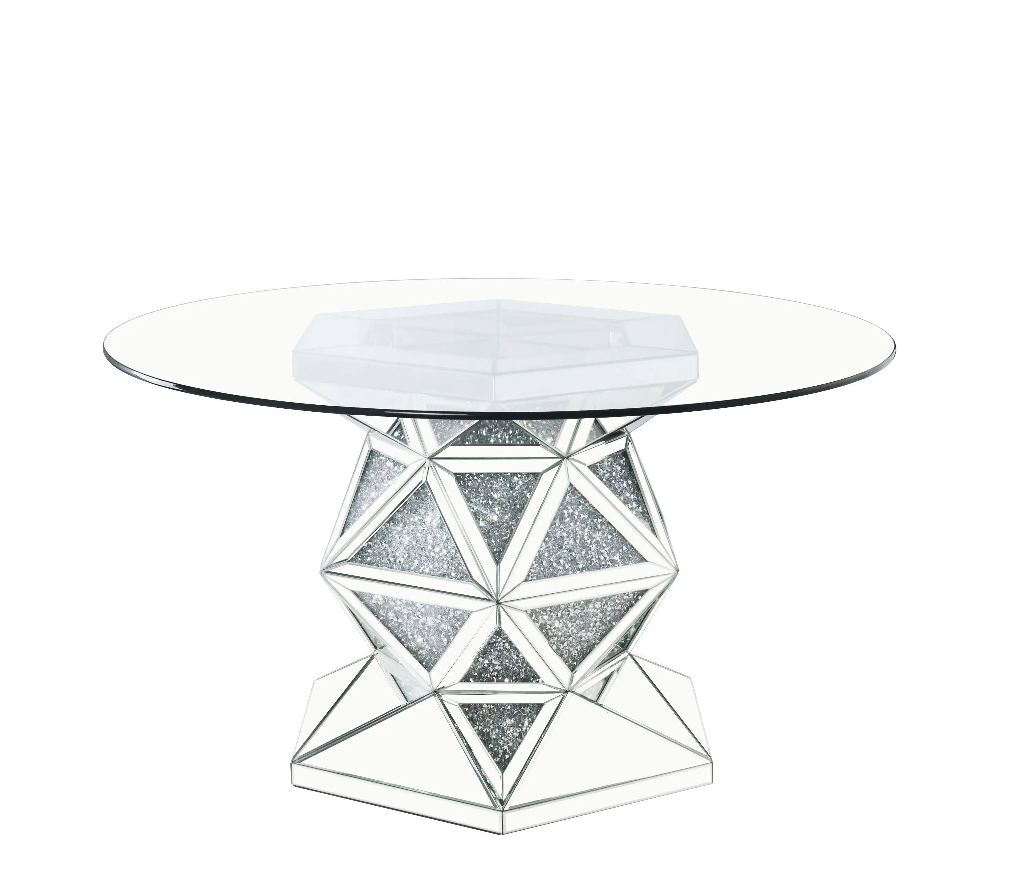 ACME Noralie Dining Table, Mirrored & Faux Diamonds