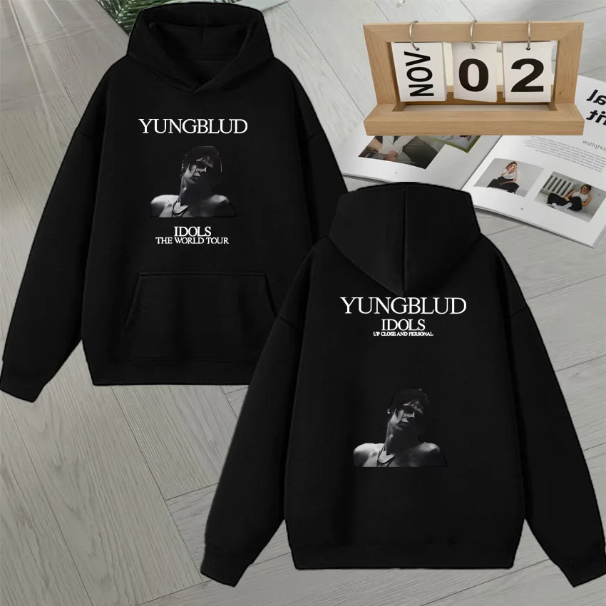 

2025 Singer Yungblud IDOLS The World Tour Long sleeve Sweatshirt Men Women Fleece Hoodies Fashion Autumn Winter Unisex Pullovers
