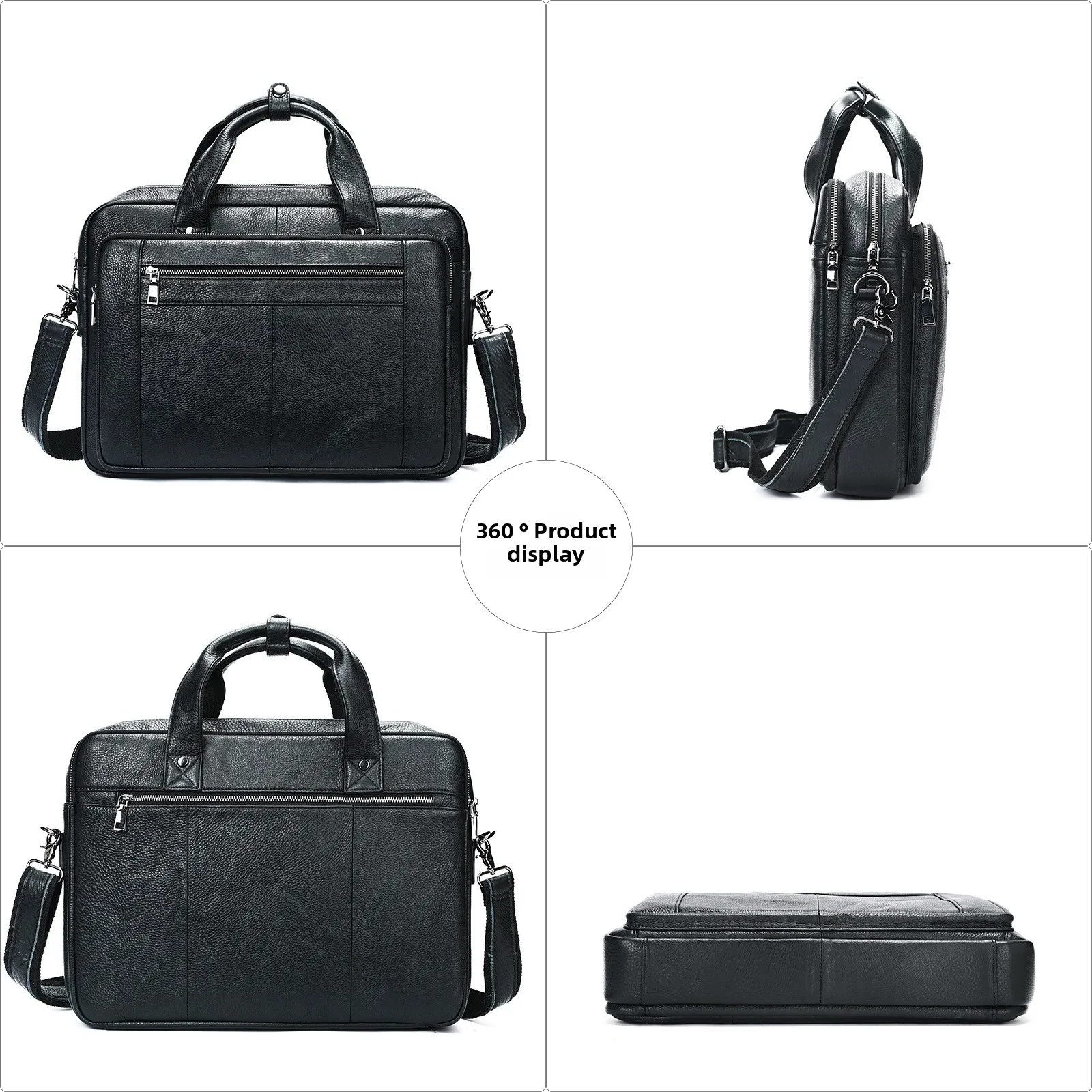 New Real Leather Men's Business Bag Large Capacity Shoulder Briefcase Professional Laptop Crossbody Bag For Office Essentials