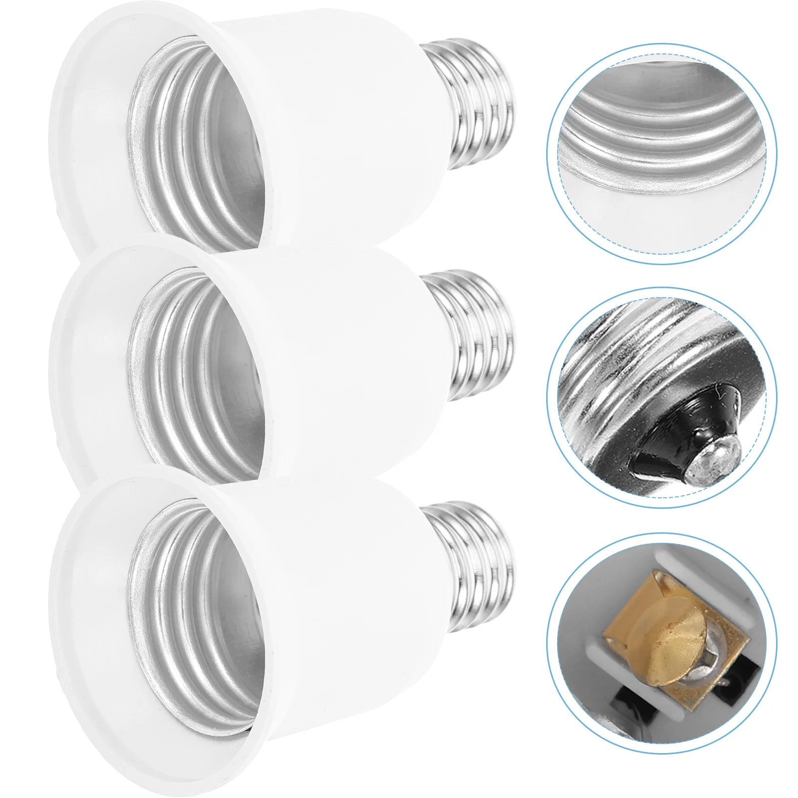 3 Pcs Conversion Lamp Holder Light Bulb Outlet E17 to E26 LED Base Socket Adapter Converter Splitter Chandelier