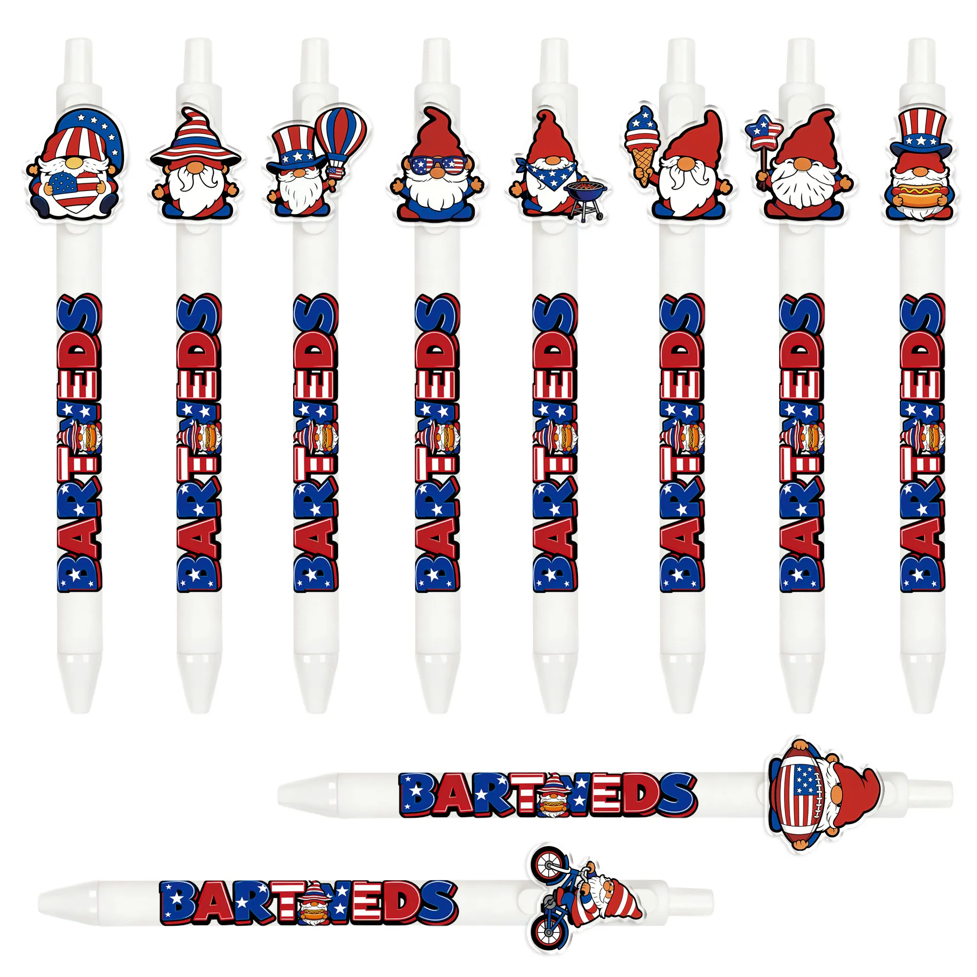 

10 pieces/15 pieces creative Fourth of July dwarf-shaped ballpoint pens for 250th anniversary celebration gift push pens