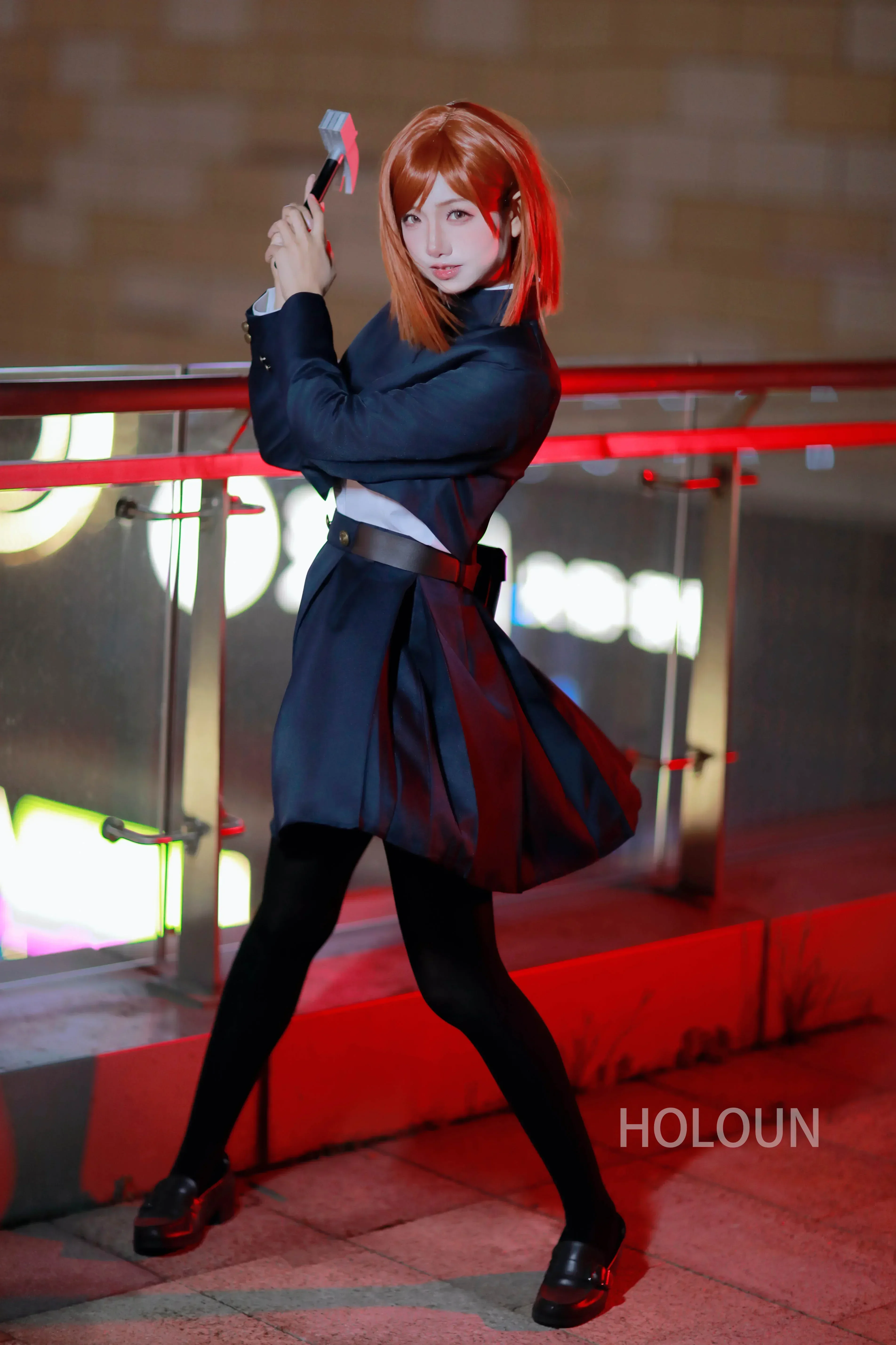 Halloween 2026 Holoun Jujutsu Jjk Manga Anime Kugisaki Nobara Cosplay Kostuum Pruik Jas Rok Rose Net Synthetische Halloween Ker view 5