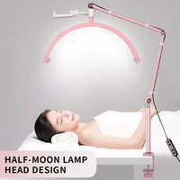 Andoer HD-M3X Desktop LED Video Light Half-moon Shaped Fill Light 3000K-6000K Dimmable with C-Clamp Desk Mount Metal Light Stand