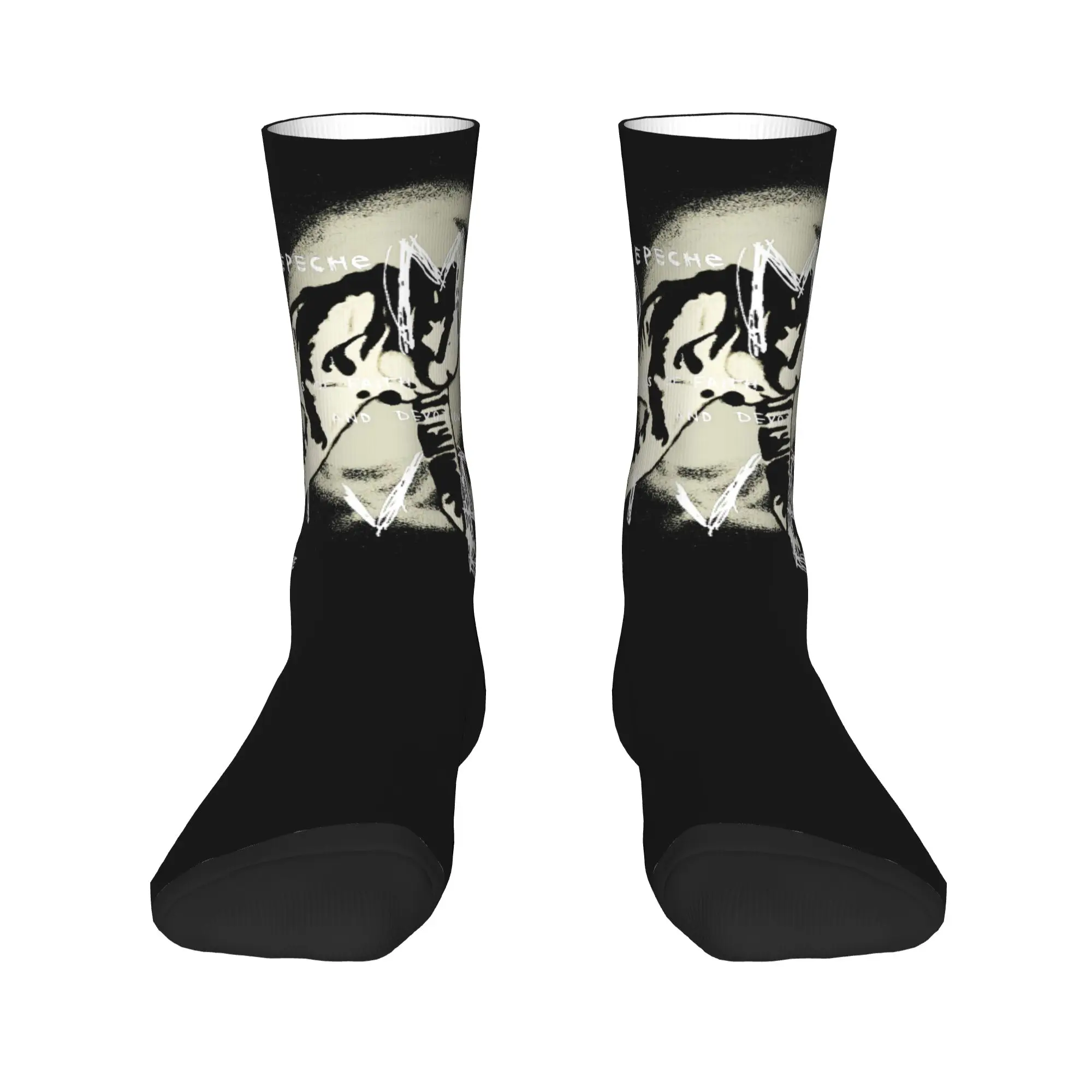 Custom Electronic Rock Depeche Cool Mode Dress Socks Men's Women's Warm Fashion Novelty  Crew Socks