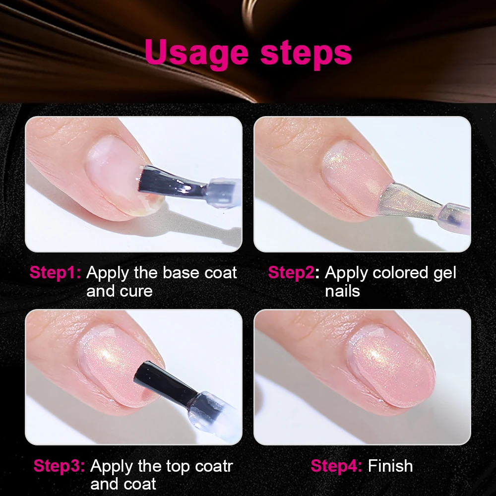 طلاء أظافر جل لامع ذهبي لامع 10 مل من RG طلاء أظافر جل وردي شبه دائم بالأشعة فوق البنفسجية LED بيرليسسينت تأثير طلاء الأظافر #3