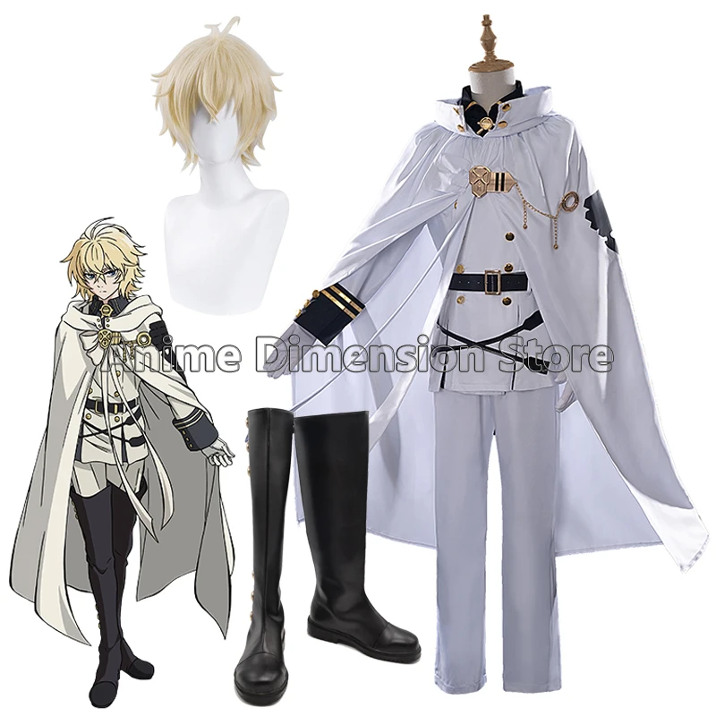 Mikaela Hyakuya Cosplay Costumes Vampire Uniform Wig Shoes Anime Seraph Of The End Outfits Halloween Carnival Suit For Men Women