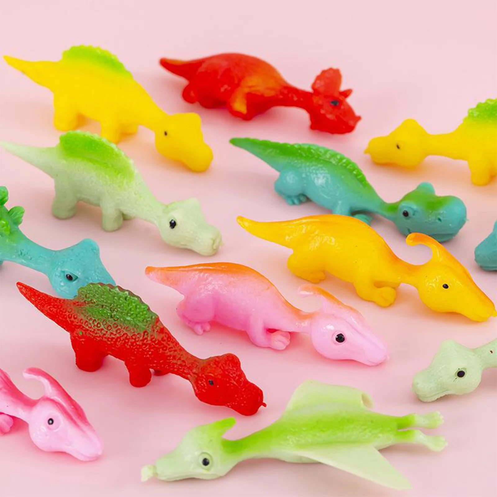 Finger Catapult Dinosaur Toy Funny Mini Rubber Dino Finger Sling Shot Toys for Christmas Birthday Goodie Bag Stuffers