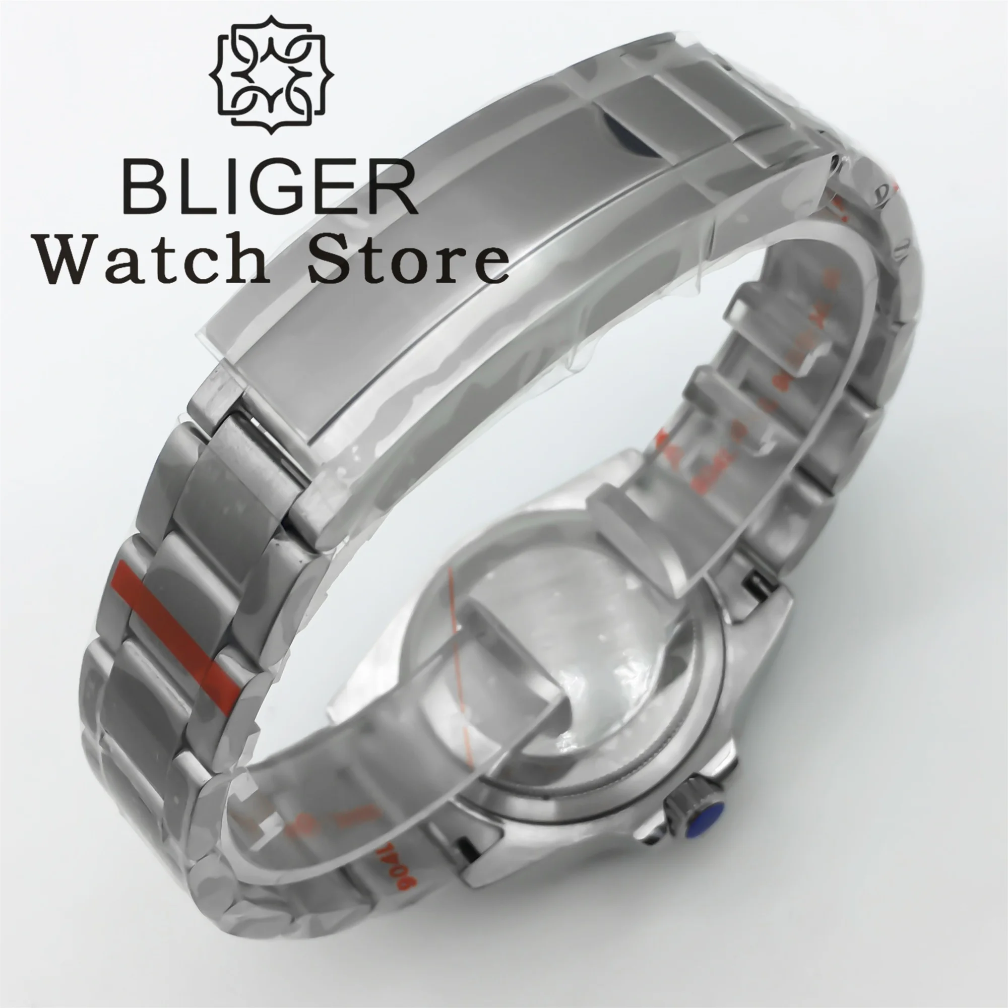 BLIGER 36mm 38mm Diving Case Stainless Bracelet Sapphire Glass Slide Buckle Fit NH34 NH35 NH36 GMT ETA 2824 PT5000 Movement
