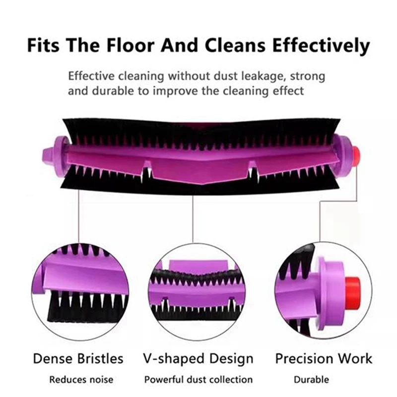 AC66 19 Uds para Midea V12 Robot piezas de repuesto de aspiradora accesorios rodillo principal Cepillo Lateral filtro Hepa paño de mopa