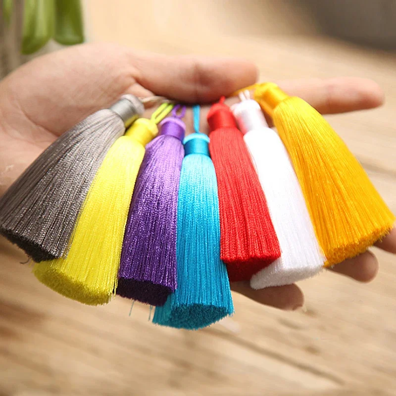 5PCS 8cmLong Multicolor Cotton Silk Tassel Brush for Earring Charm Pendant Satin Tassels DiyJewelry Making Findings Customizable