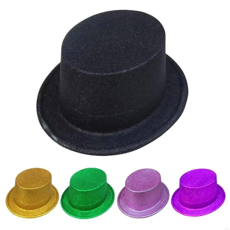 Y5GC Glitter Powder Cowboy Fedora top chapeau adultes enfants scintillant en plastique