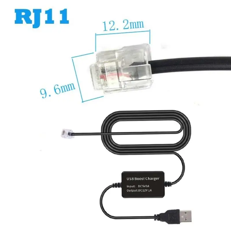 USB To RJ11 Converter Cable with DC55X21 Compatible with Radar Detectors Ensures Quick Car Charging Solution