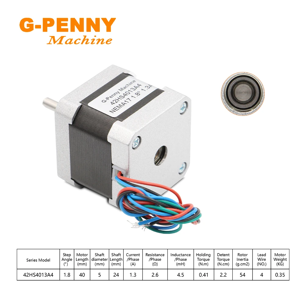 Gratis Pengiriman Motor Stepper Nema17 42HS4013A4 1,3a 0,41n. M 57OZ-IN 1.8 Derajat 4-Lead untuk Printer 3d Cnc