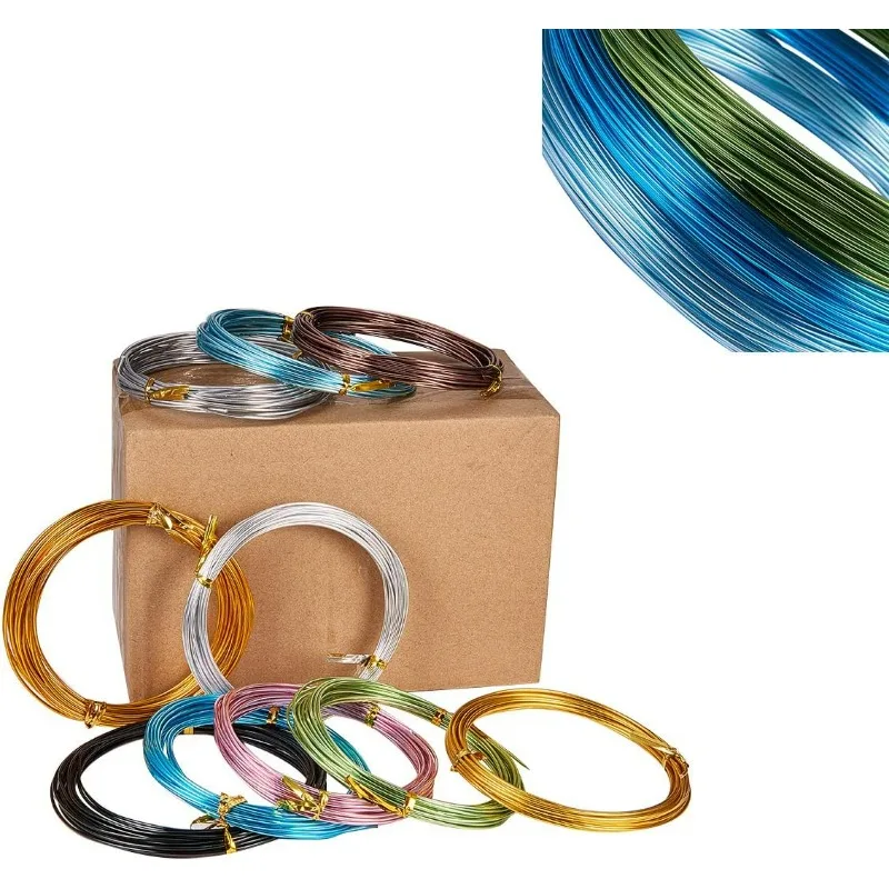 10 Colors 650 Feet Aluminum Wire 12 15 18 20 Gauge Bendable Metal Craft Wire Flexible Sculpting Beading Wire for DIY Wrapped