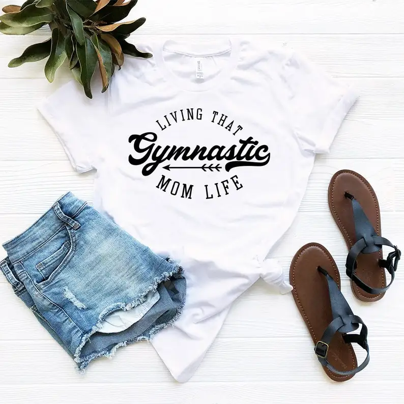 Gymnastics Mom Shirt Women's Short Sleeve Tees Fashion 100% Cotton O Neck Female Clothing Casual Shirts Unisex Streetwear y2k