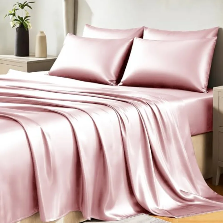

Satin Sheets Size Sheet Set - 6 Pcs Silky Sheets, Luxury Dirty Bed Set with Smooth and Soft Microfiber, Includes 1 Fitted Sheet