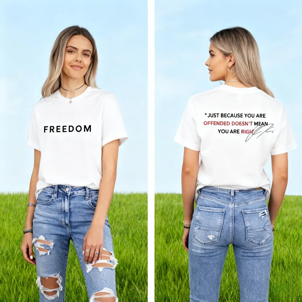 

Justice for Charlie Kirk Freedom Shirt Charlie Quotes T-shirt Patriotic USA Tops Men Women Duplex Printing Modern Streetwear