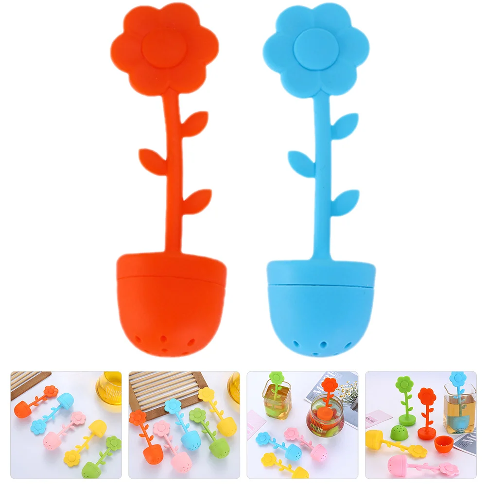 

2Pcs Tea Strainer Infuser for Loose Leaf Tea Silicone Flower Design Ideal for Home Office and Social Gatherings