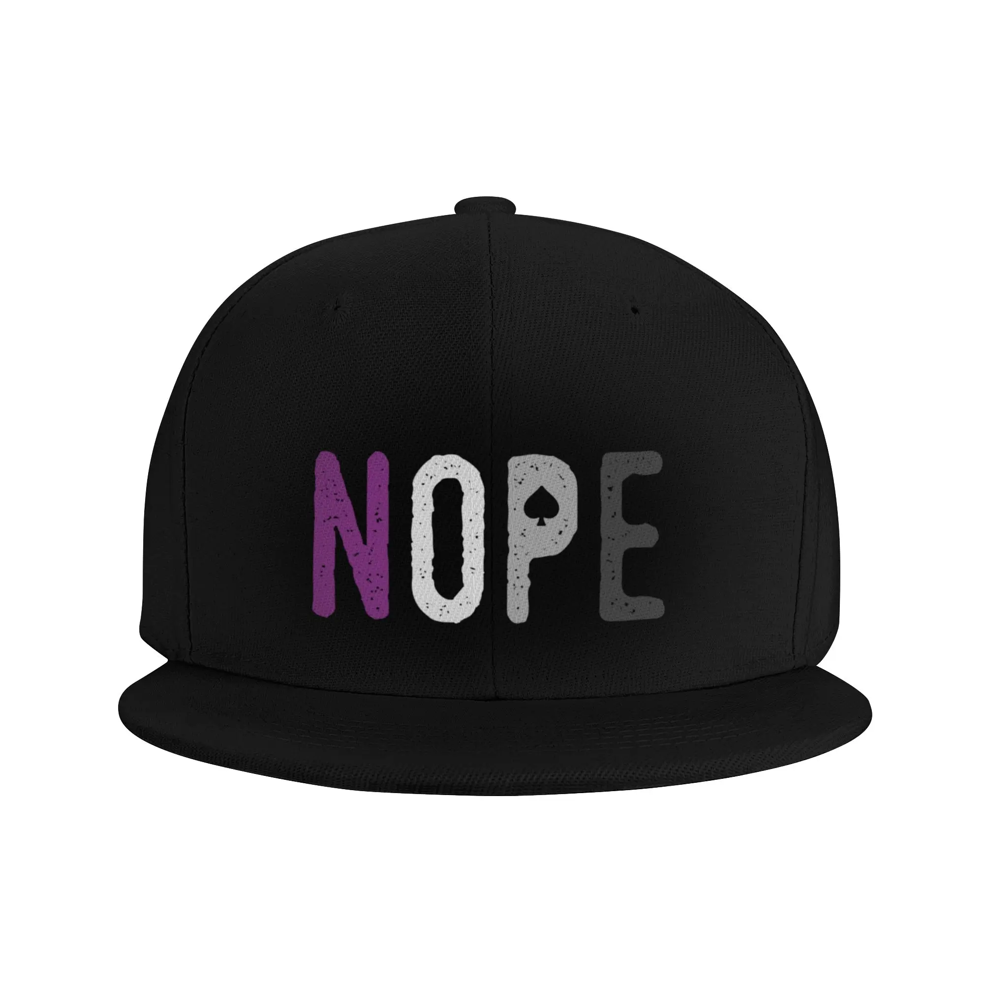 Fashion Asexual Pride Proud Ace Nope Funny LGBT Visibility Awareness Flat Brim Sun Hat  Vintage Distressed Hats For Men