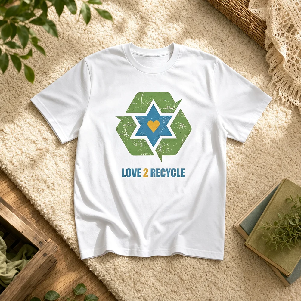 Eco-Friendly Retro Love 2 Parent-Child Comfort Tee Israel Style Graphic Short Sleeve T-Shirt Trendy Summer Casual Top for Kids