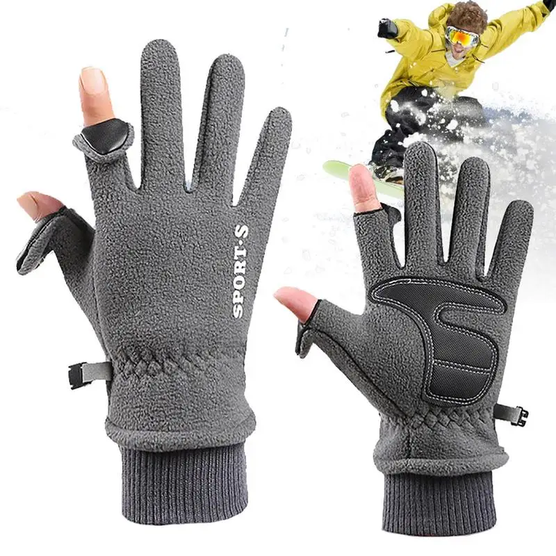 

Polar Fleece Warm Gloves Touchscreen Winter Gloves For Women And Men Thicken Windproof Cold Weather Work Reversible Gloves