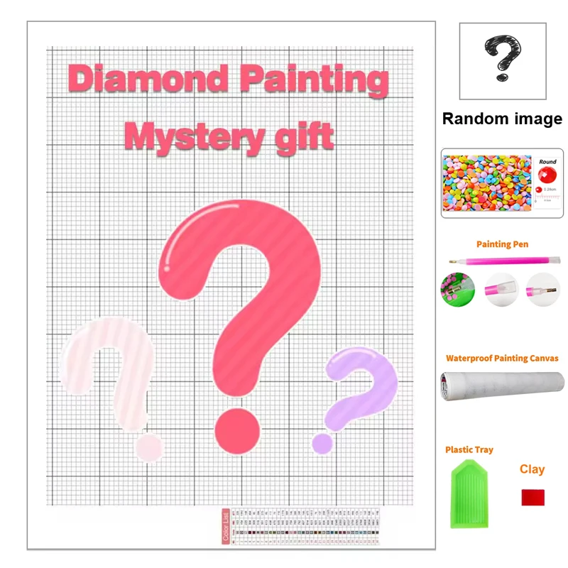 Mystery Blind Box 5D-Diamantgemälde, voller runder Bohrer, Mosaik-Stickerei, Gemälde, zufälliges Bild, 30 x 40 cm, Strass, handgefertigtes Geschenk