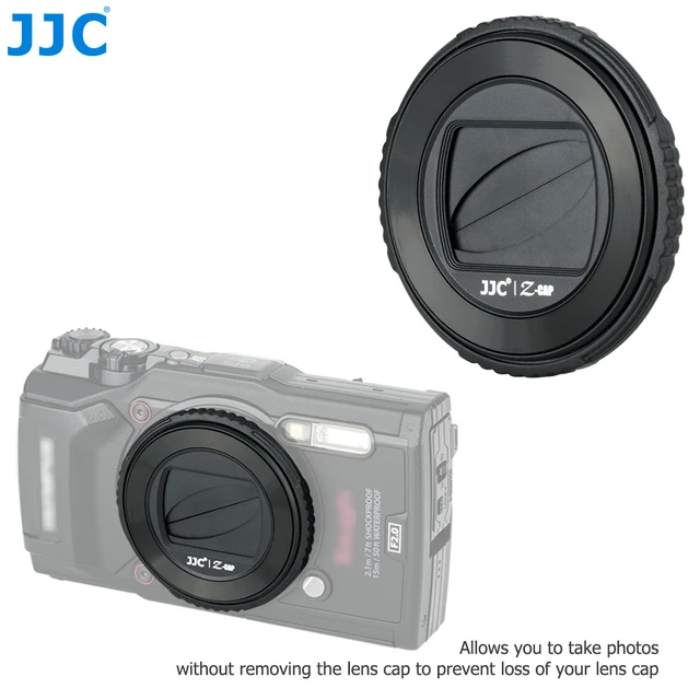 JJC LB-T01 Auto Lens Cap Camera Lens Cover Accessories for Olympus TG-7 TG6  TG5 TG4 TG3 TG2 TG1 TG-6 TG-5 TG-4 TG-3 TG-2 TG-1