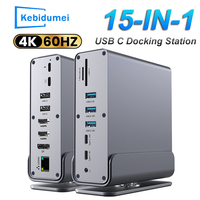 15 in 1 USB C Docking Station 4K HD Vertical Hub with Triple Monitor RJ45 1000M,USB 3.0/2.0,PD 3.0,SD/TF,Audio 3.5 for Laptop PC