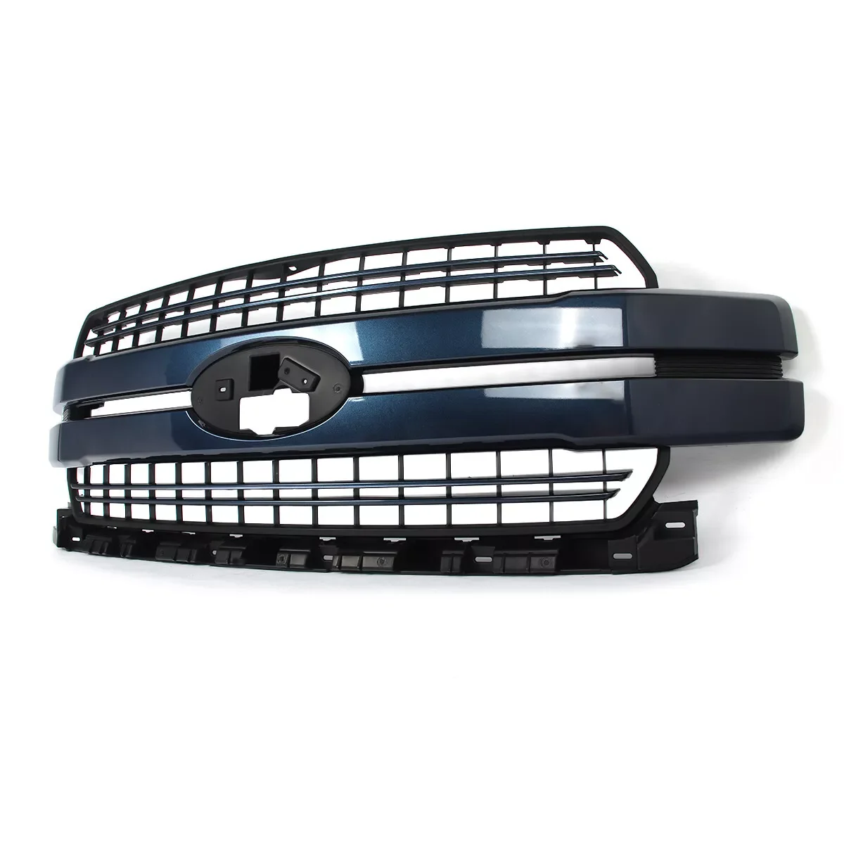 Car Grills for Ford F150 2018-2020 Lariat Front Bumper Racing Grills Blue Jeans Metallic Modified Upper Grills Radiator Grille