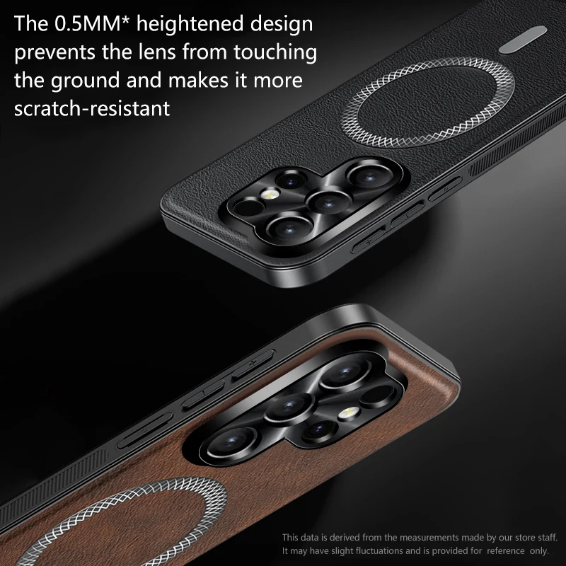 TPU+Leather Metal Lens Magnetic Phone Case For Samsung Galaxy S26＋S25 S24+S24FE S22 S21FE Ultra Metal Camera Protector Funda