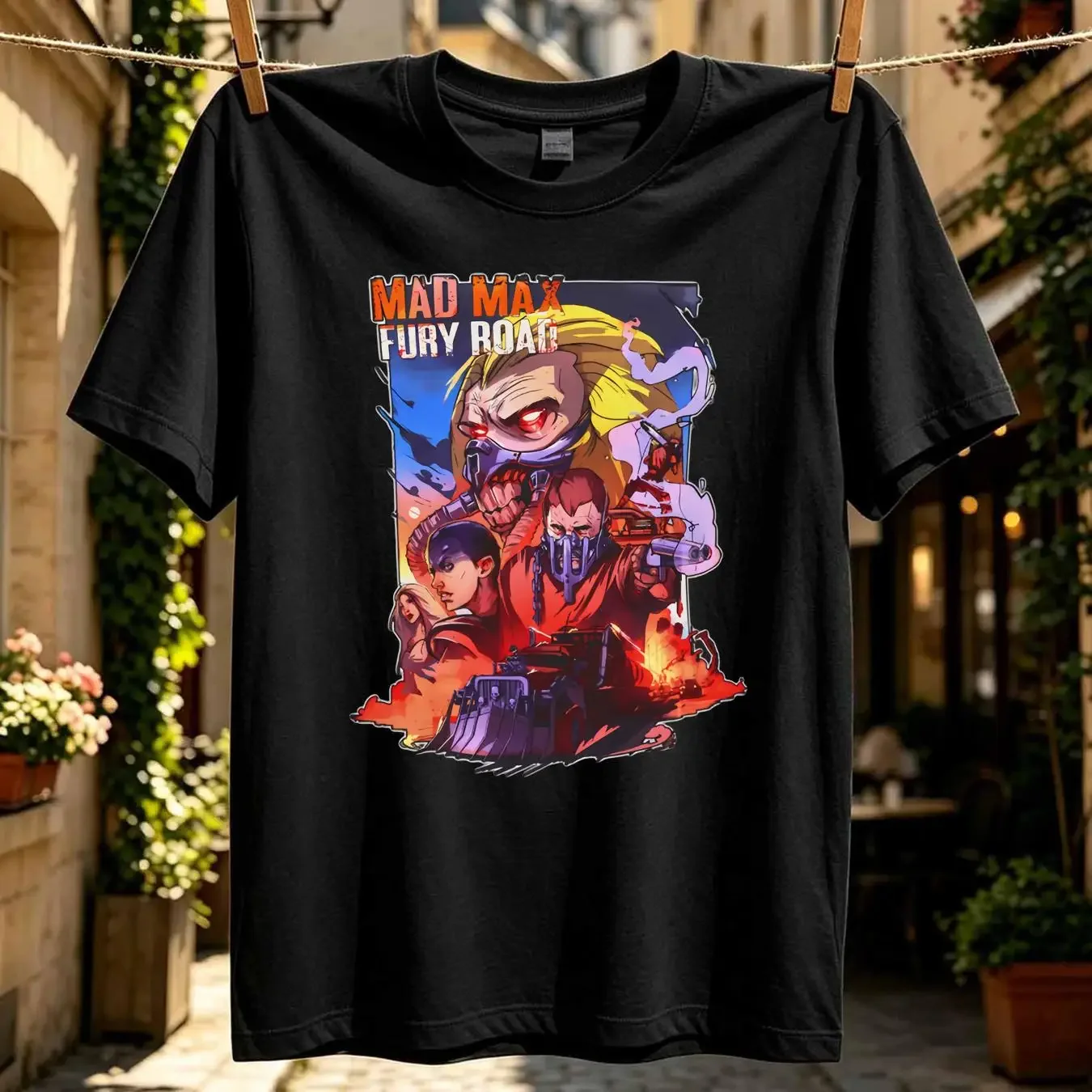 washed T Shirt Mad Max Fury Road movie Popular Action Adventure Sci Fi with Tom Hardy Charlize Theron Nicholas Hoult GenXT4Me