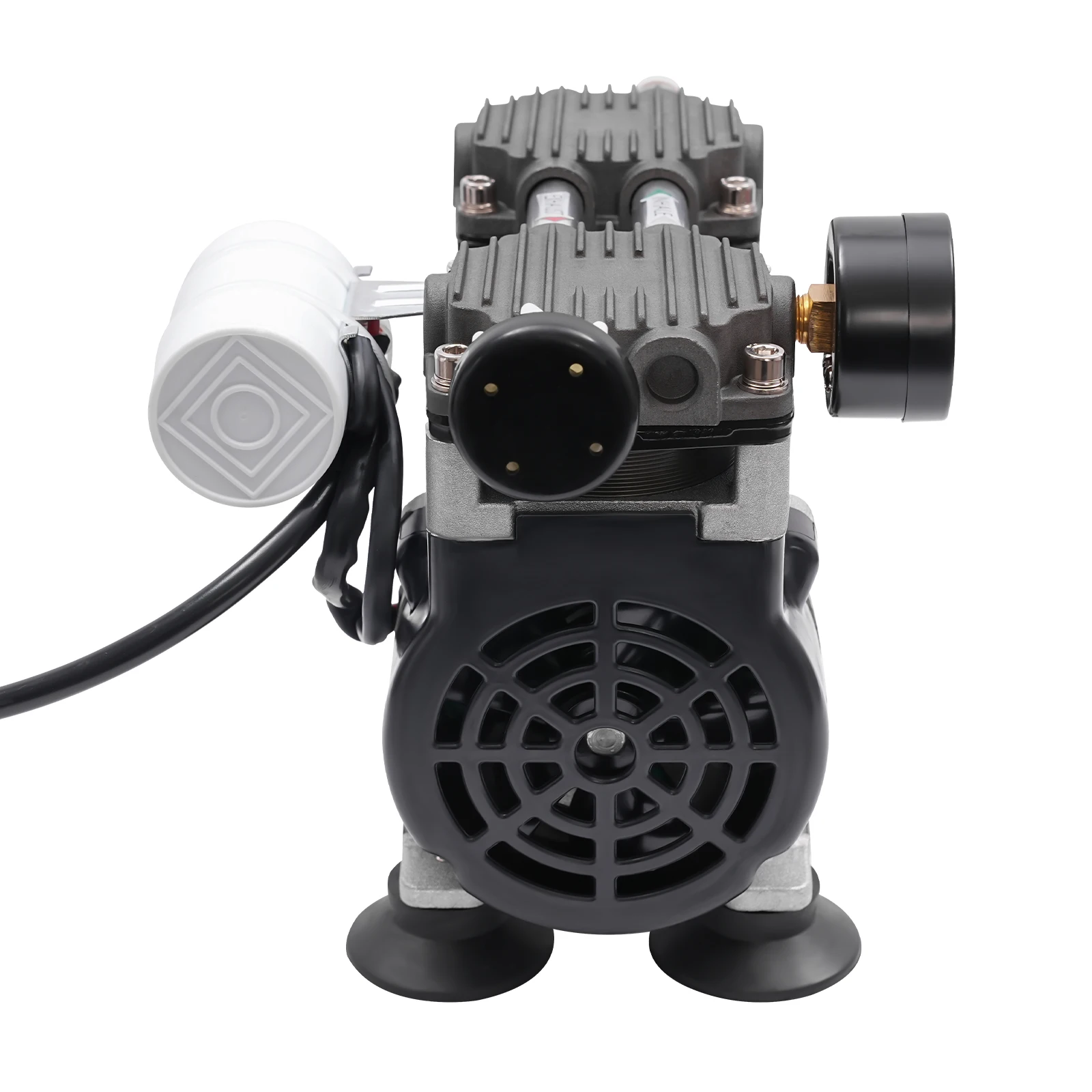 50L/min Oil-free Diaphragm Vacuum Pump Aluminum Alloy Bake Paint ≤48dB Noise 150W Pure Copper Dual Piston Air Suction Machine Aluminum Alloy Tabletop Industrial Vacuum Device For Laboratory Medical Equipment view 4