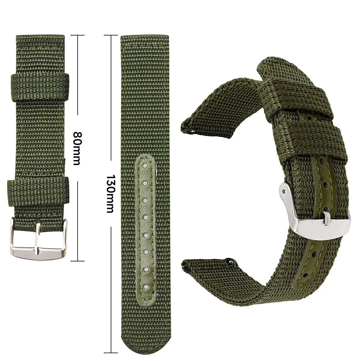 18mm 20mm 22mm 24mm Nylon Canvas Watch Band Woven Soft Belt Universal Bracelet for Men Women Sport Wrist Band