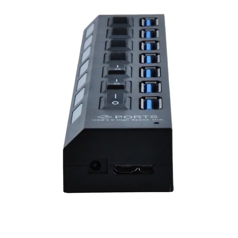 USB Hub 2.0 Multi USB Port 7 Ports Hub USB High Speed Hab Adapter with On/off Switch USB Splitter for PC Computer