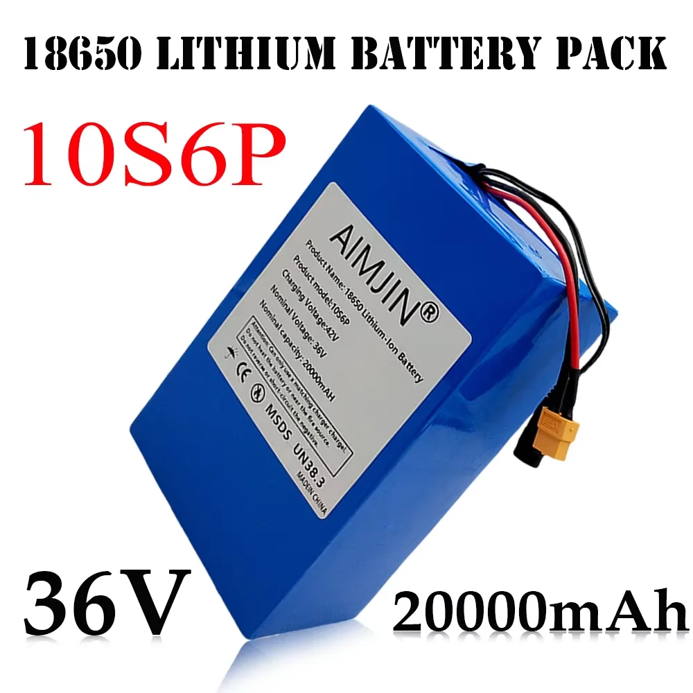 

Литий-ионный аккумуляторный блок 10S6P, 36В, 20000мАч, 1000Вт, высокая мощность. Подходит для велосипедов, инвалидных колясок, уличных мотоциклов. Встроенный BMS.