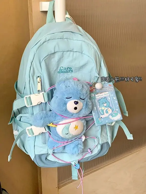 

Japanese Kawaii Bear School Bag For Students 2025 New Y2k Nylon Backpacks Sweetwear Women Design Cute Travel Bags Large Capacity