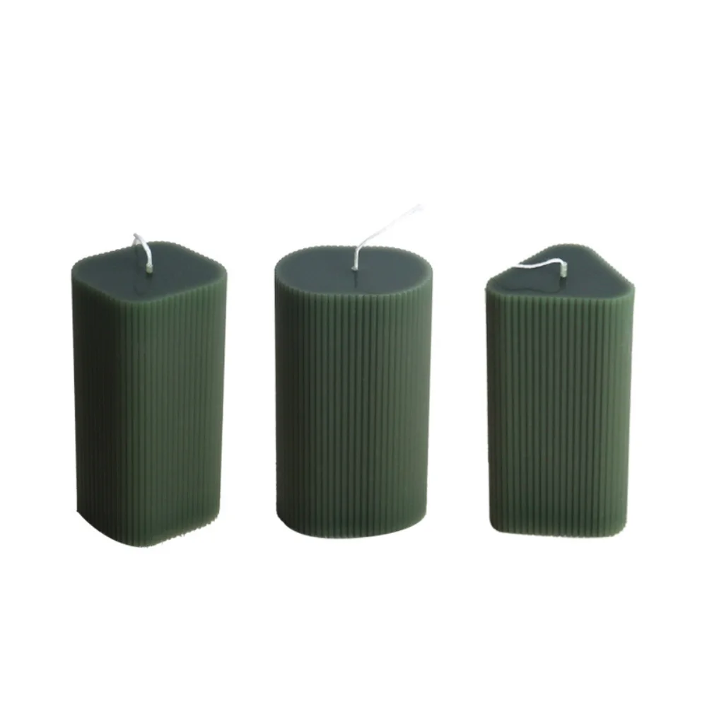 Geometric Cylindrical Acrylic Mold Triangular Resin Gypsum Mould Cube Stripe Candle Making Candlelight Dinner Decor Incense Gift