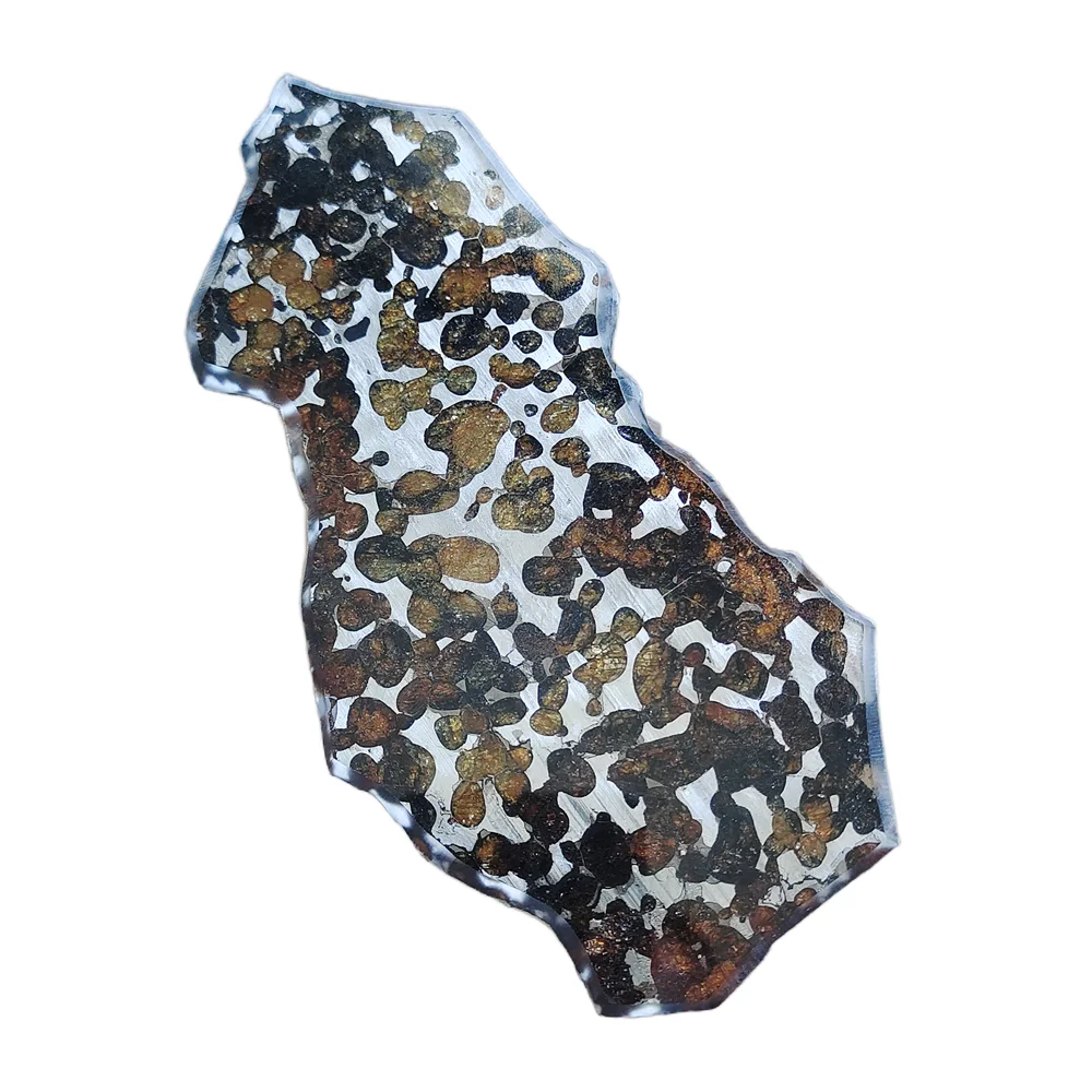 

93.2g Seymchan Pallasite Olive Meteorite Slices Natural Meteorite Material Olive Meteorite Specimens - TA278