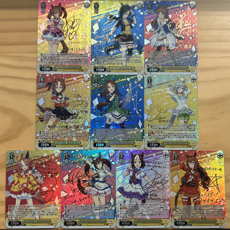 10PCS Anime New WS Pretty Derby Season Beautiful Girl Collection Card Refractive Color Flash Gold Card Childrens holiday gifts