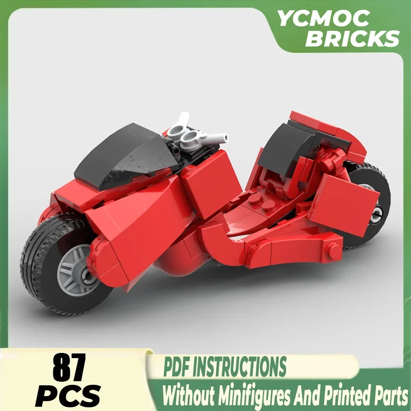 YcMoc Building Blocks Kaneda's Bike Model Technology Bricks DIY Toy For Kid Children Gift Red VESPA Alternate Build AKIRA Bike