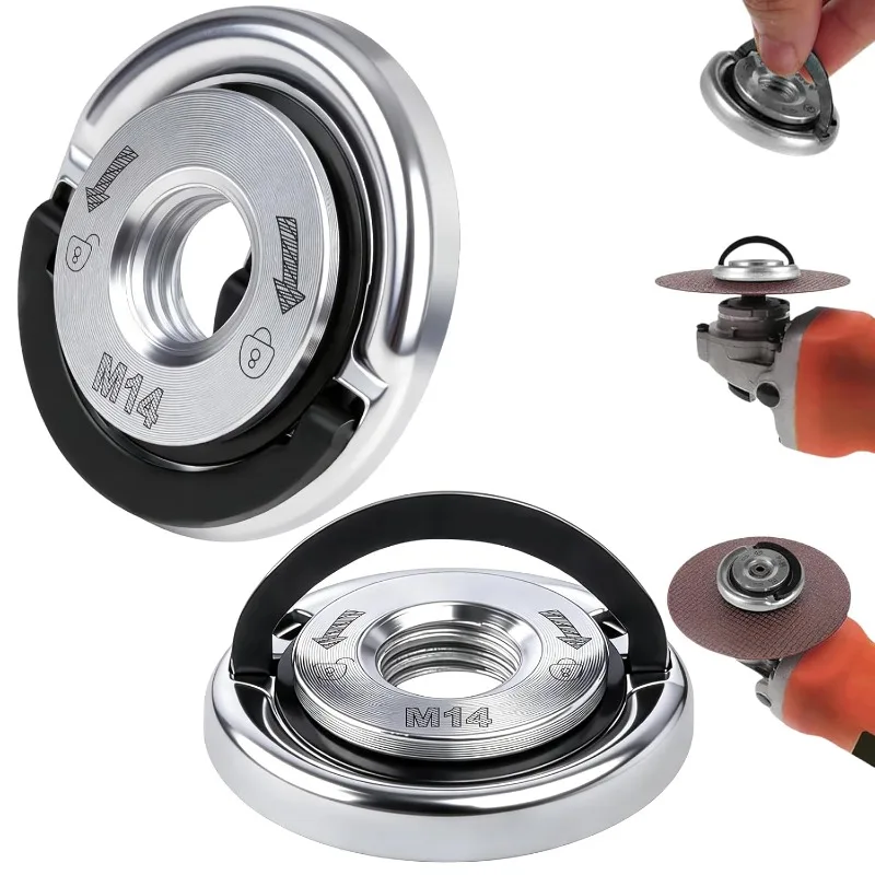 

Быстросъемная самоблокирующаяся фланцевая гайка M14 для угловой шлифмашины, зажимная пластина для крепления/замены отрезных дисков