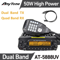 AnyTone AT-5888UV Mobile Transceiver Dual Band VHF UHF 50W/40W Vehicle Radio with Programming Cable