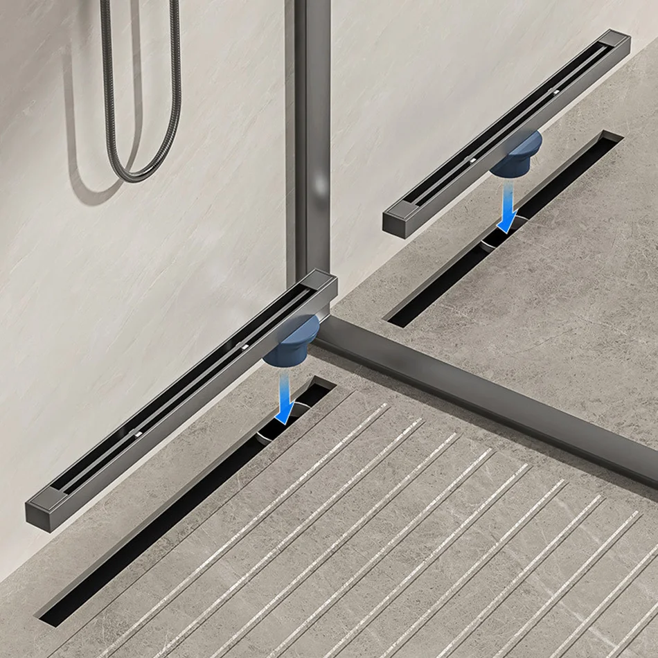 Imagem -03 - Stainless Steel Grey Floor Drain Long Linear Drainage Strip Lavatory Bathroom Shower 3.2 cm 30 cm 40 cm 50cm 304