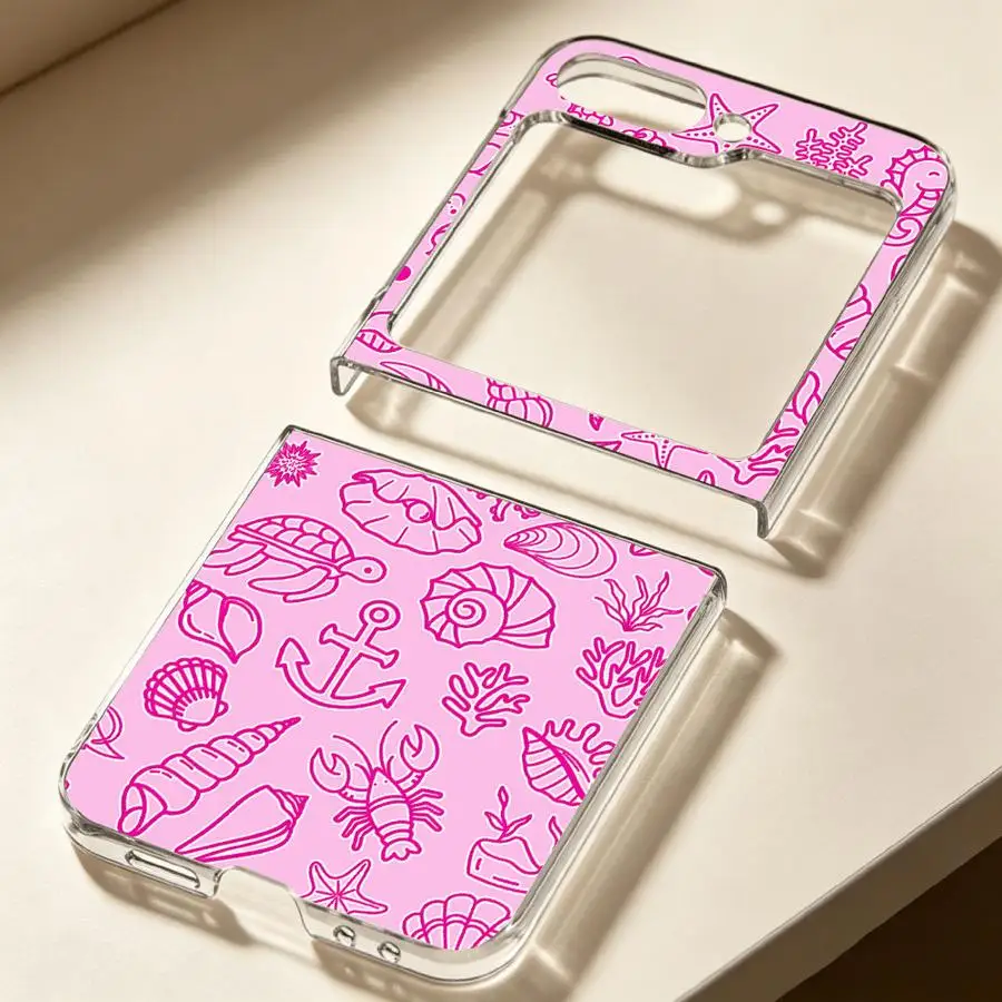 Case for Samsung Galaxy Z Flip 7 Z Flip 6 5 4 3 ZFlip5 ZFlip6 ZFlip7 FE ZFlip3 ZFlip4 Transparent Soft Phone Cover Marine Whale