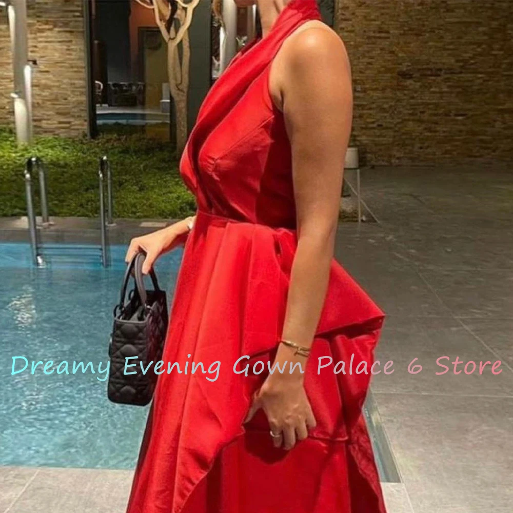 Vestido de noche acampanado de satén personalizado a la moda, vestidos hasta el suelo sin mangas con cuello Halter de alta calidad para mujer, tamaño personalizado