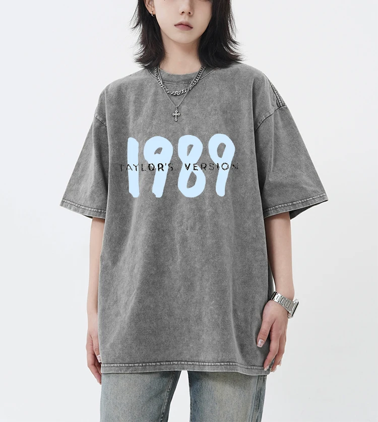 s Version 1989 Printing Retro T-Shirts Women Casual Comfortable Tee Top Breathable Cool Washed Streetwear O-Neck Cotton Clothes