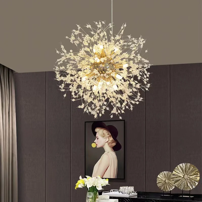 Modern LED Dandelion Chandelier Interior Decor Hanging Lamp Dining Table Kitchen Island Pendant Lamp Living Room Bar Cafe Light